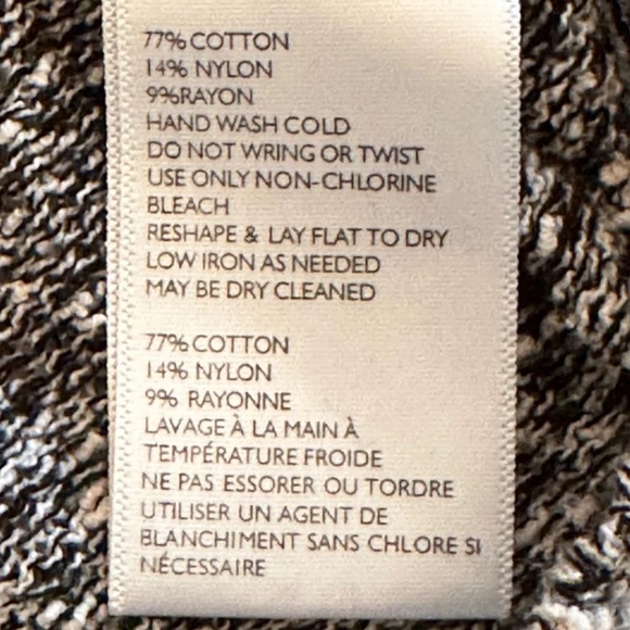 Staring at Stars Woman’s Black & White Nubby Knit Crop Long Sleeve Sweater M - Picture 4 of 8